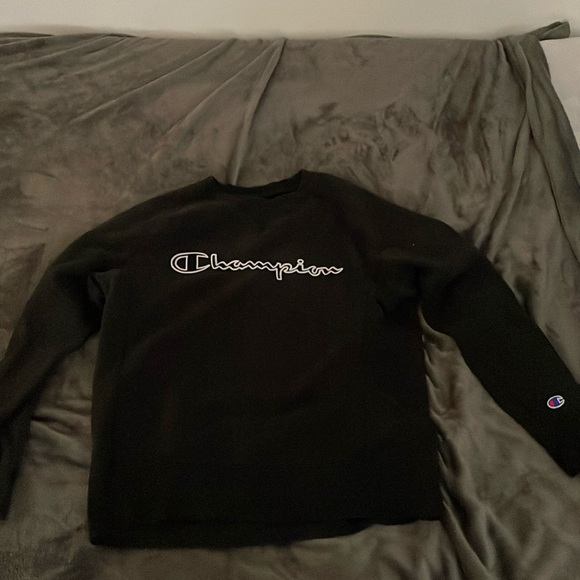 Champ, black crewneck hoodie - Picture 1 of 3